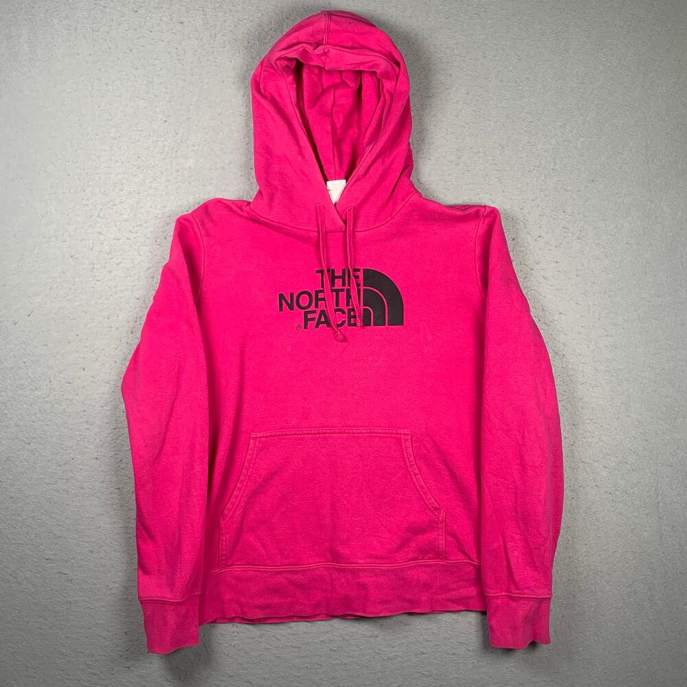 The North Face Hoodie Womens Medium Pink Pullover Logo Sweater Long Sleeve